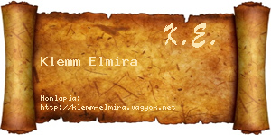 Klemm Elmira névjegykártya